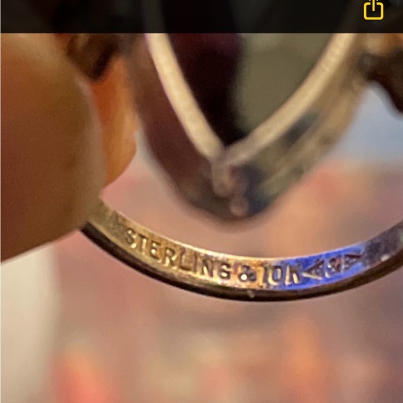 Sterling silver and 10 karat gold women’s vintage ring - Picture 4 of 5